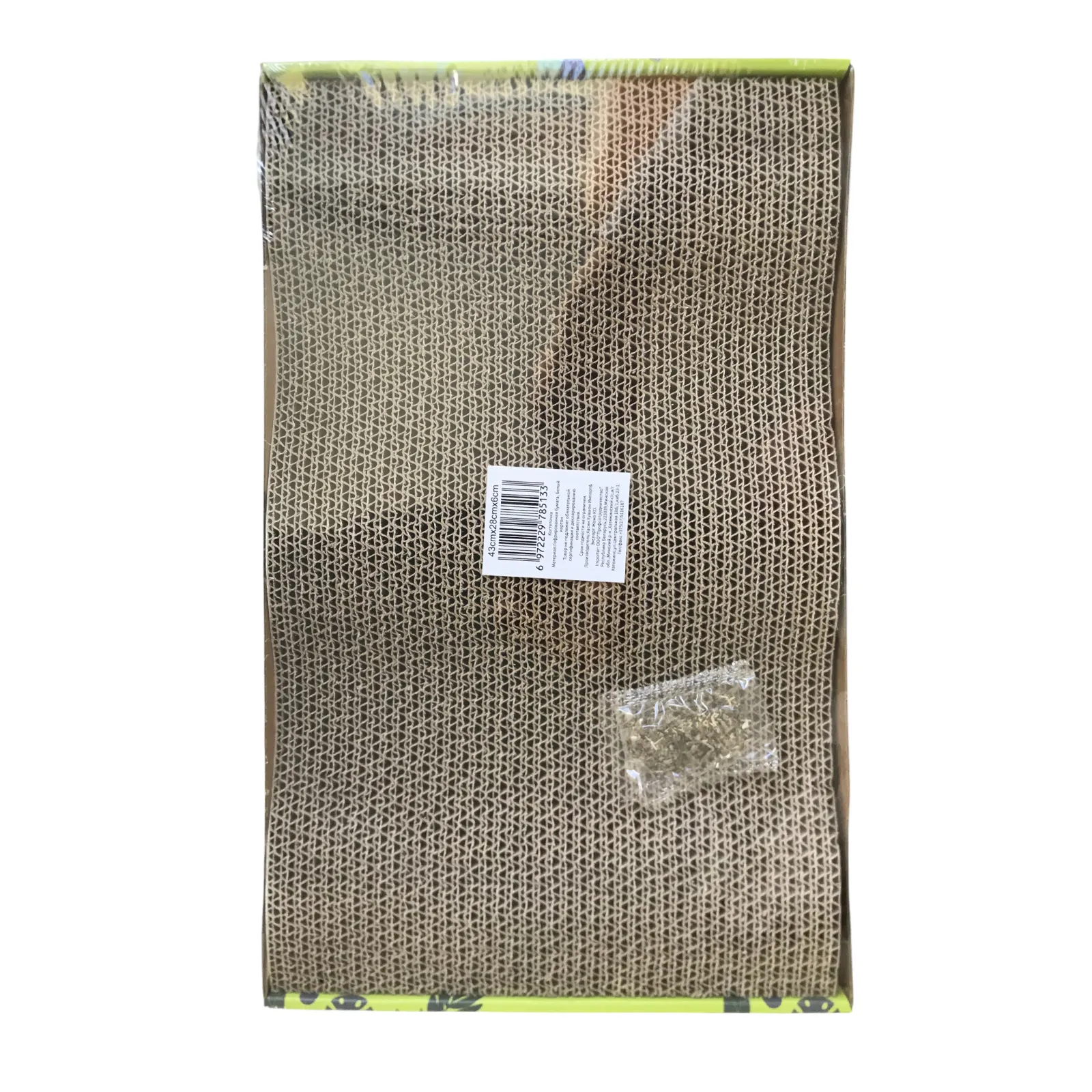 Картонная когтеточка для кошек прямоугольная/дно