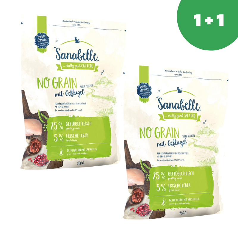 Sanabelle No Grain with poultry (Санабелль Беззерновой с птицей) - корм для взрослых кошек 0.4кг*2шт