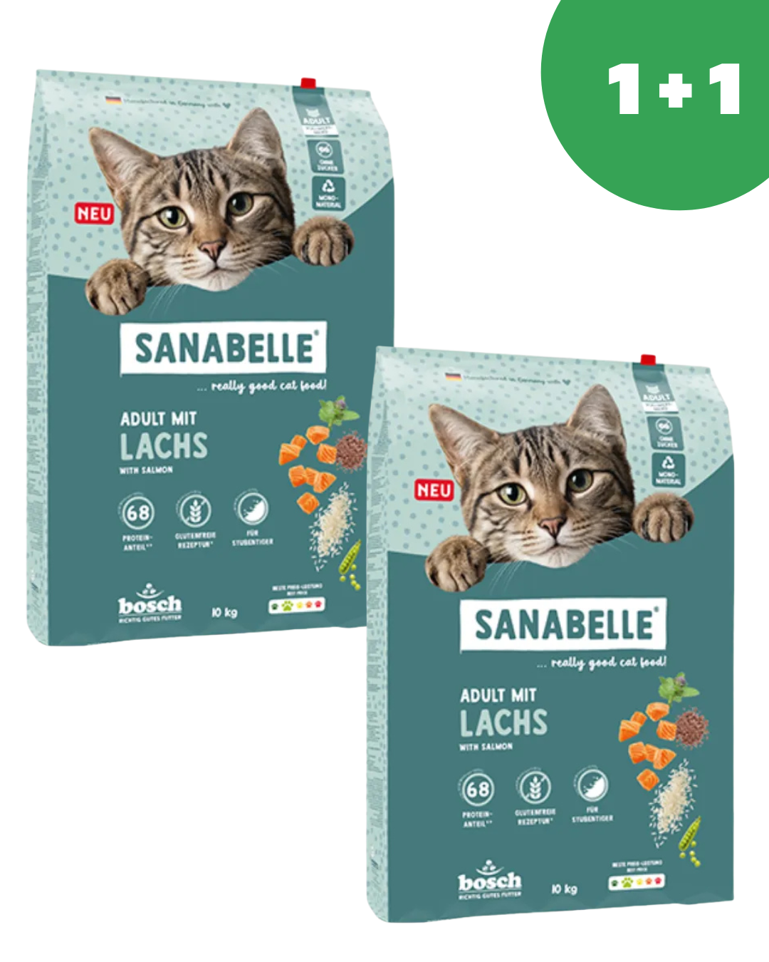 Sanabelle Classic Adult с лососем 10кг+10кг