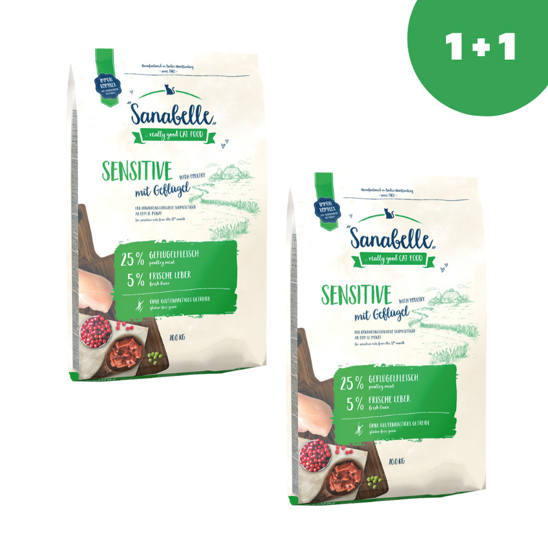 Sanabelle Sensitive with poultry (Санабелль Сенсетив с птицей) - корм для кошек 10кг+10кг