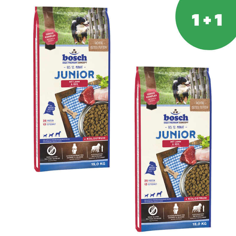 Bosch Junior с Ягненком и Рисом для щенков 15кг*2шт