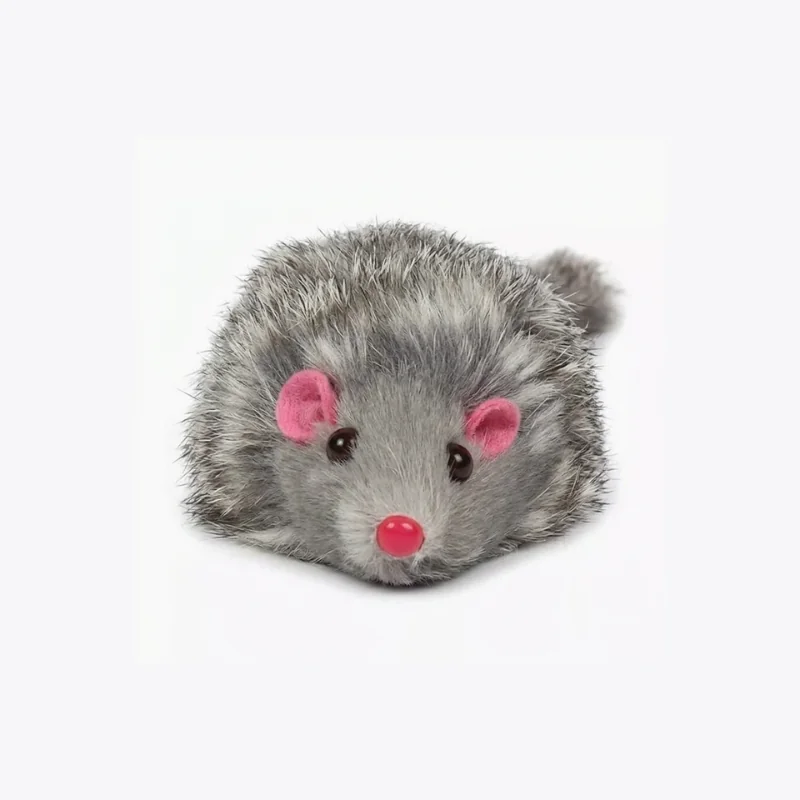 Игрушка для кошек "Крупная мышь из кроличьей шерсти" (8 см)