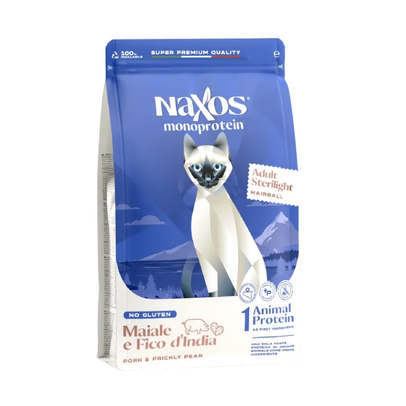 NAXOS Adult STERILIGHT HAIRBALL Pork and Prickly Pear (Свинина с Опунцией)