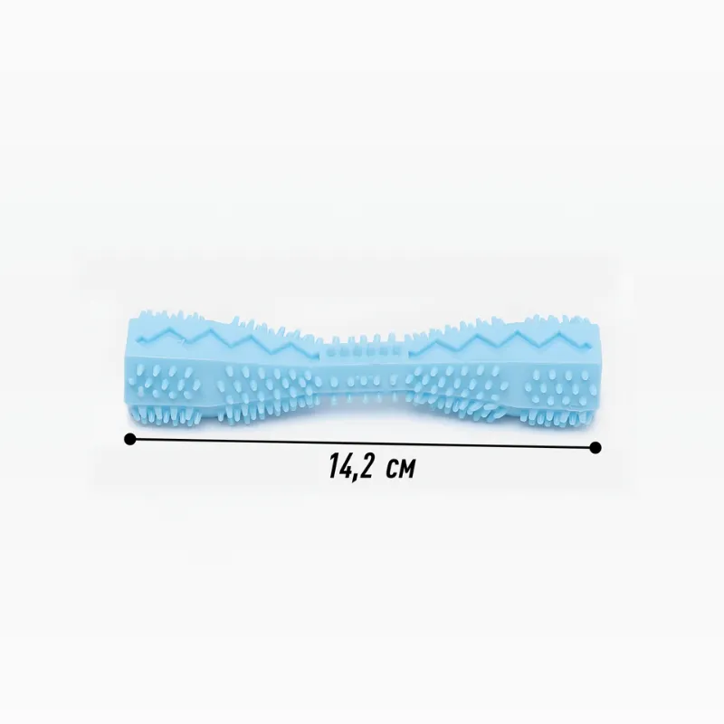 Игрушка резиновая для собак жевательная для кормления "Шестиугольник-косточка с шипами"