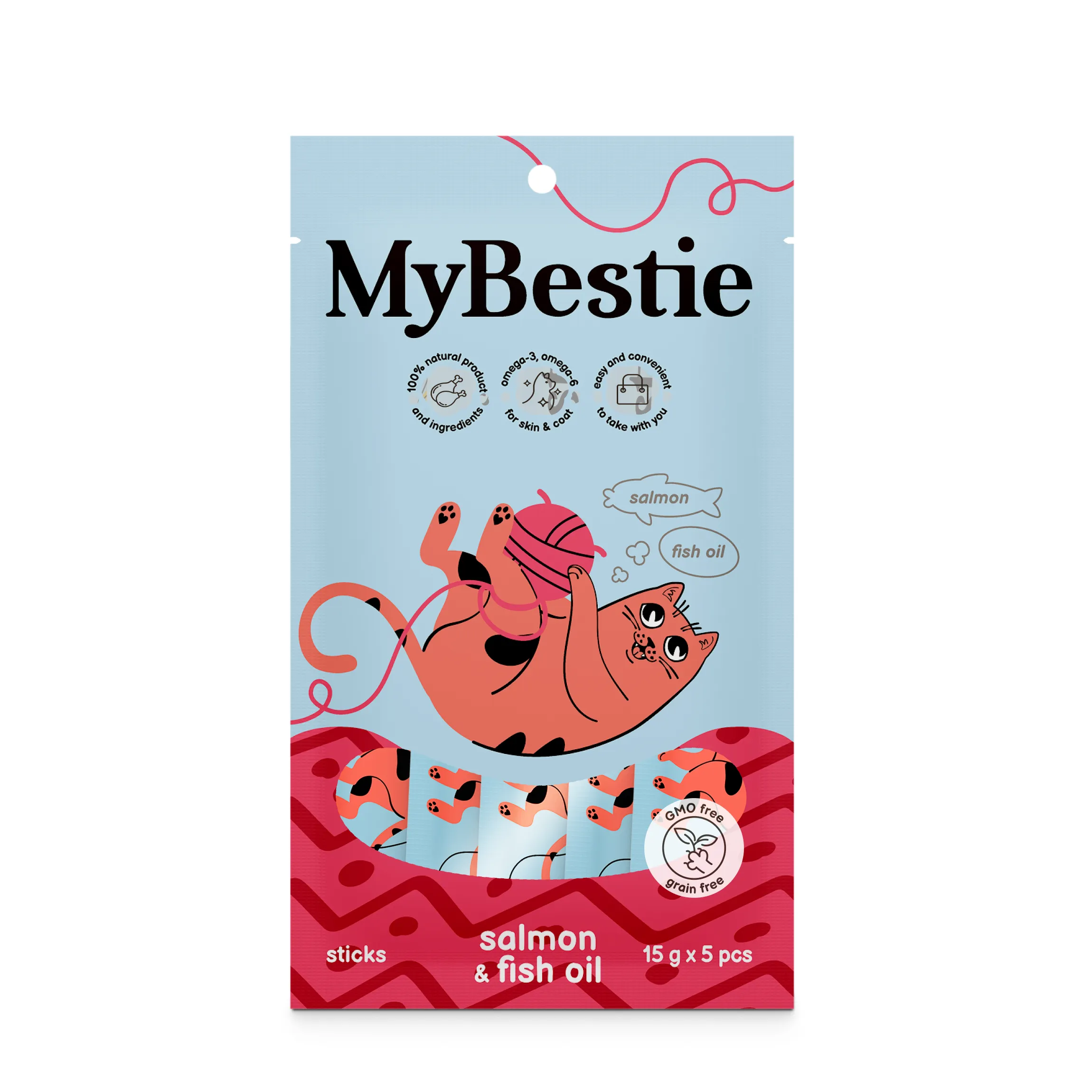 МайБести Крем-Лакомство в стиках Лосось и Рыбий Жир