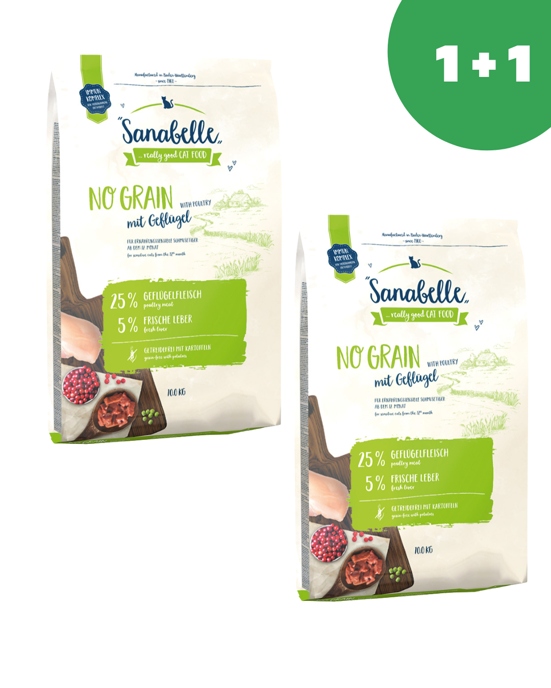 Sanabelle No Grain with poultry (Санабелль Беззерновой с птицей) - корм для кошек 10кг+10кг