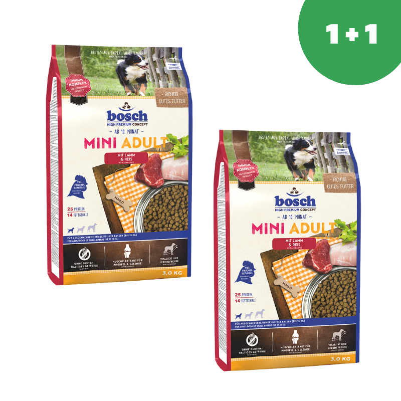 Bosch Mini Adult с Ягненком и Рисом для взрослых собак мелких пород 3кг*2шт