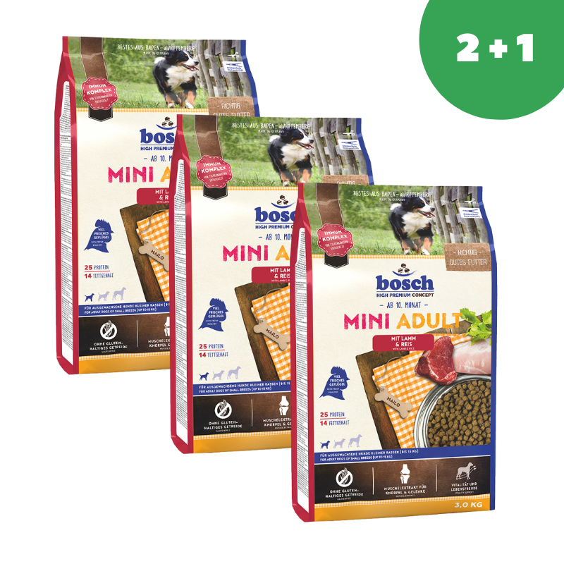 Bosch Mini Adult с Ягненком и Рисом для собак мелких пород 3кг*3кг