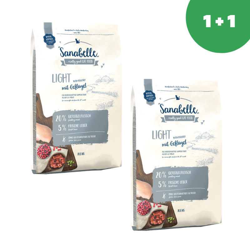 Sanabelle Light with poultry (Санабелль Лайт с птицей) корм для кошек склонных к полноте 10кг+10кг