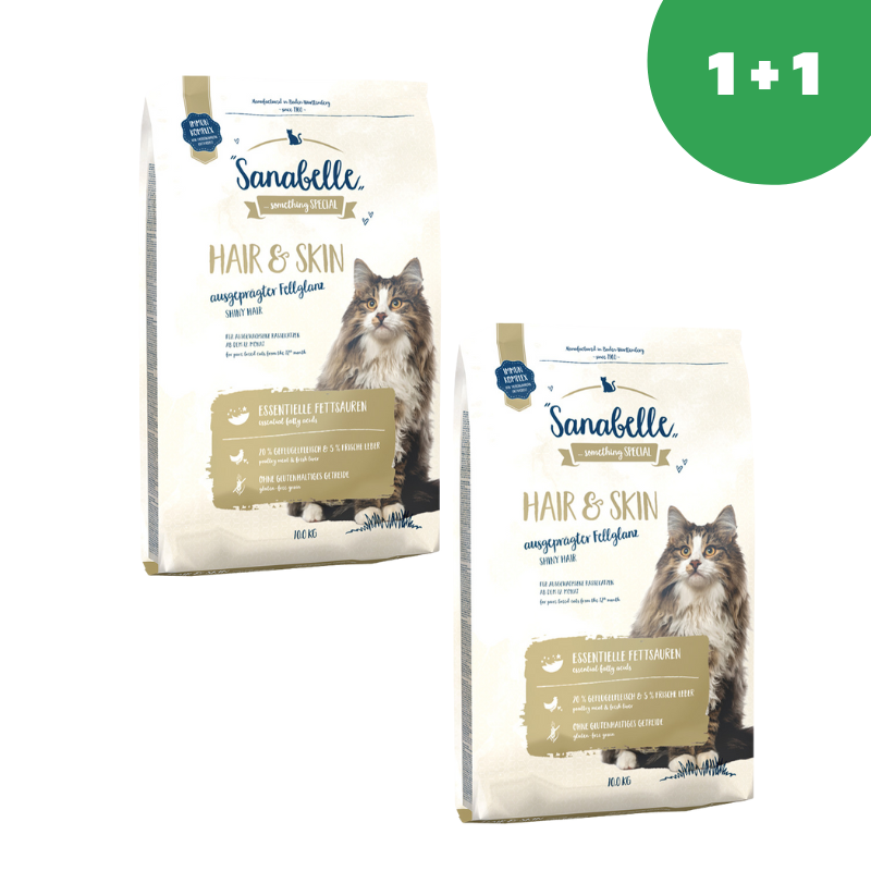 Sanabelle Hair & Skin (Санабелль Хэа Скин) - корм для здоровой шерсти и кожи у кошек 10кг*2шт