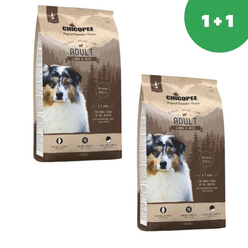Chicopee CNL Adult ягненок с рисом Корм для собак 2кг+2кг