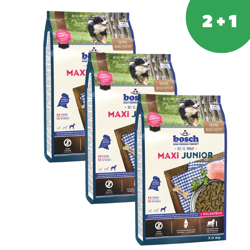 Bosch Maxi Junior для щенков крупных пород до года, 3кг* 3шт