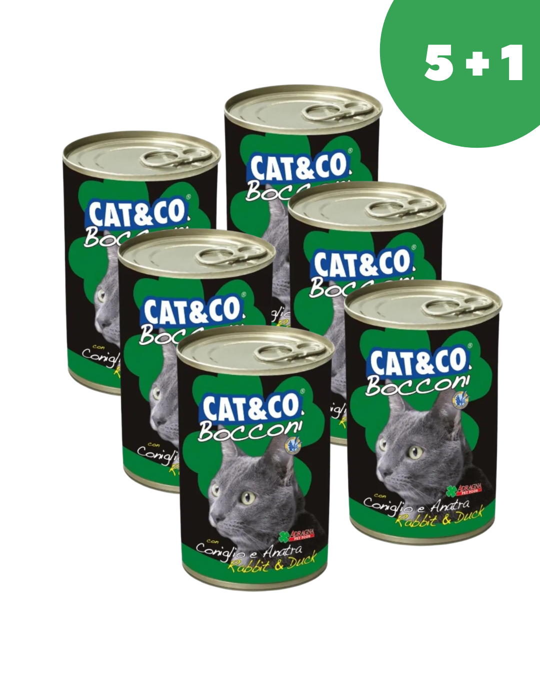 Adragna Cat&Co кусочки кролика и утки в соусе, 400гр*6шт