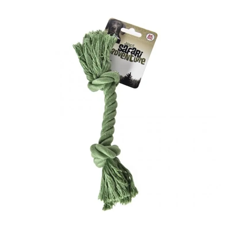 Игрушка из веревки двумя узлами зеленая