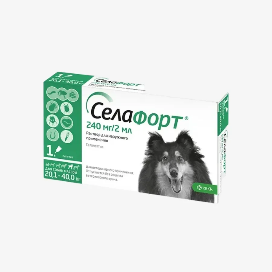 Селафорт для собак 20,1-40 кг, Упаковка (1х240 мг/2 мл)