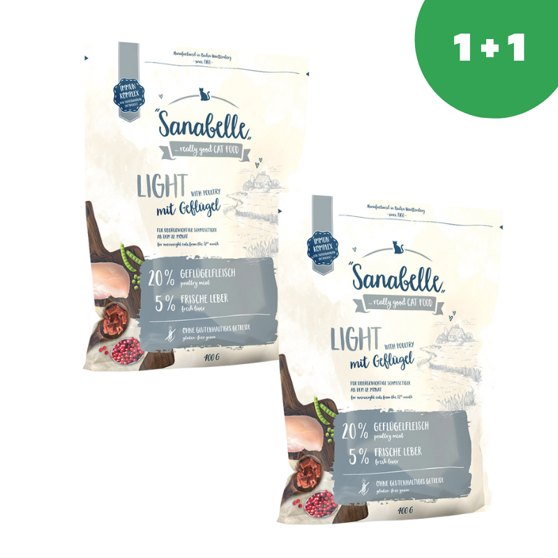 Sanabelle Light with poultry (Санабелль Лайт с птицей) корм для кошек 0.4кг+0.4кг