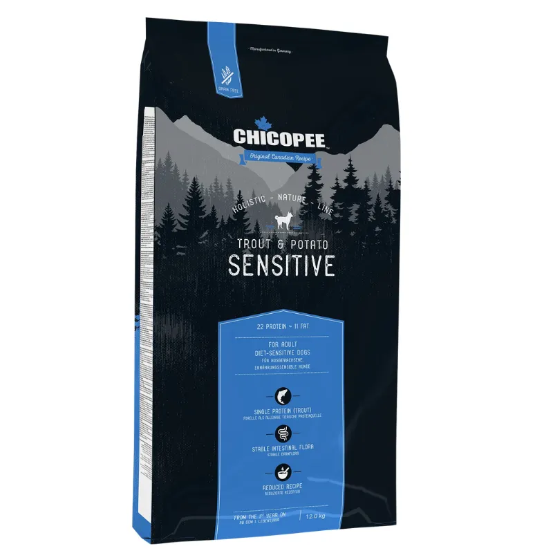 Chicopee HNL Sensitive (Форель с картофелем) корм для собак с чувствительным пищеварением 12кг