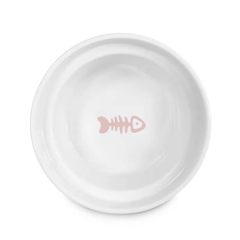 Миска керамическая с рисунком "Лапка"/ "Скелет рыбы", 330мл