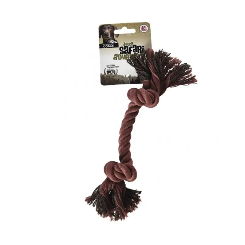 Игрушка из веревки двумя узлами коричневая