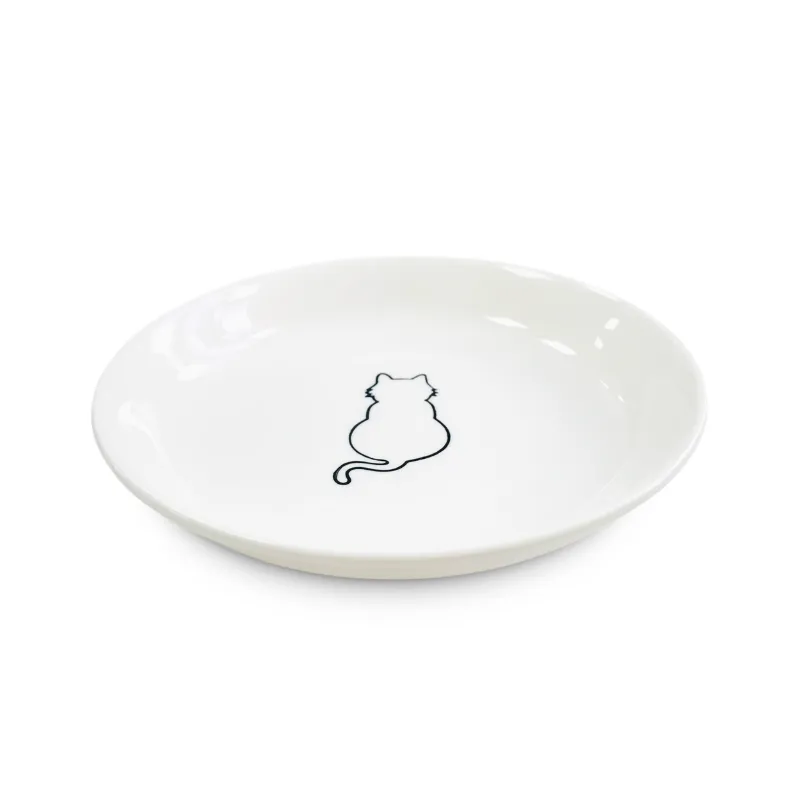 Миска керамическая белая с рисунком "Кошка"