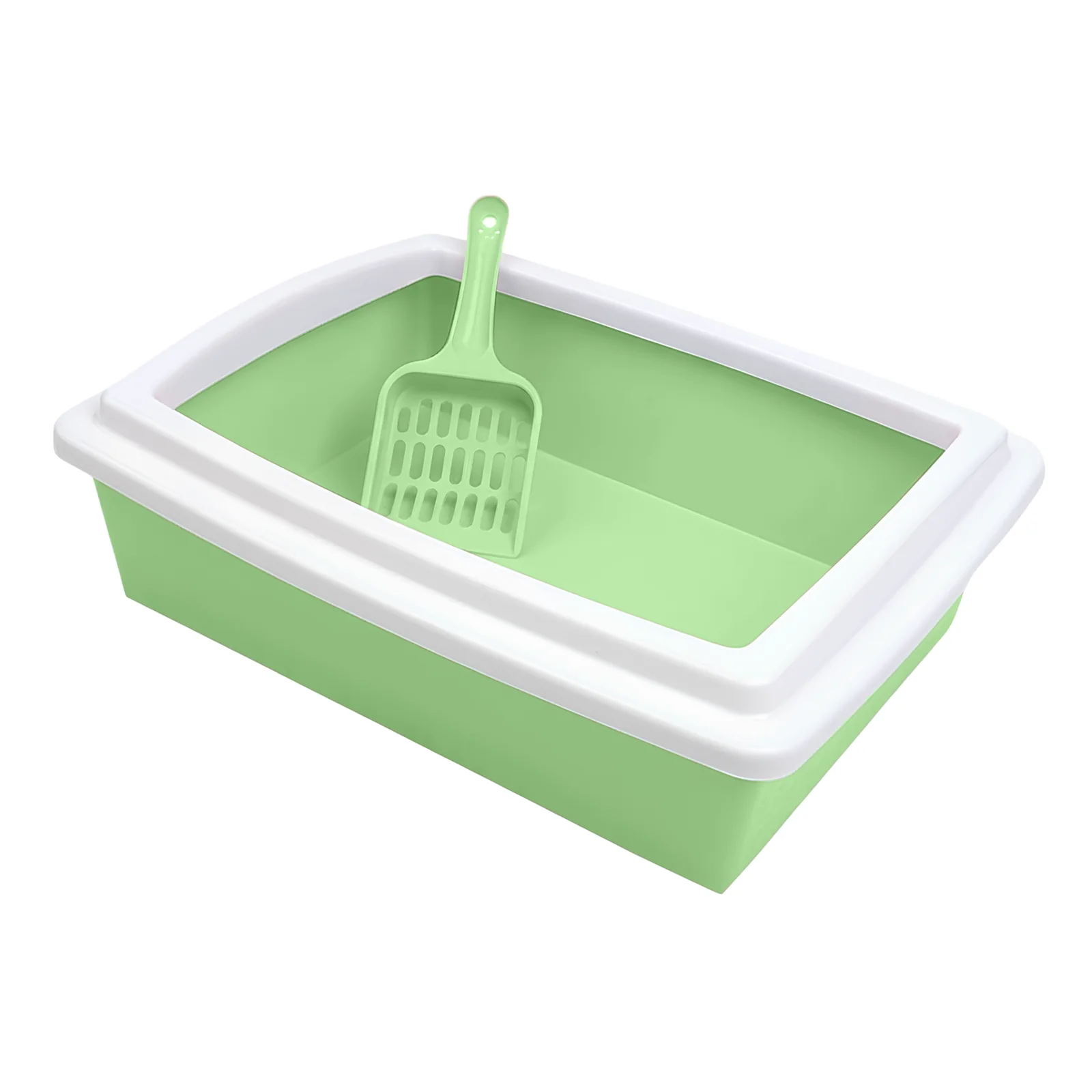 Лоток для кошек 38 см х 29 см х 12 см цвет в ассортименте (розовый, зеленый, серый)