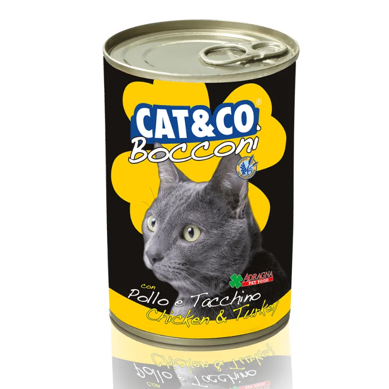 Adragna Cat&Co кусочки курицы и индейки в соусе