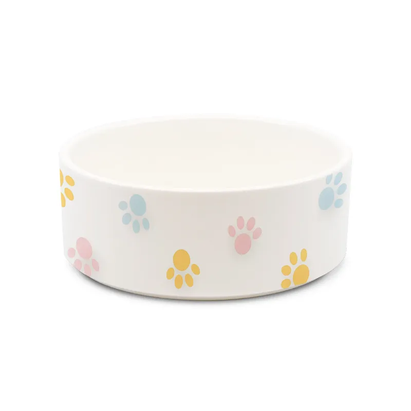 Миска керамическая для животных "Цветные лапки"