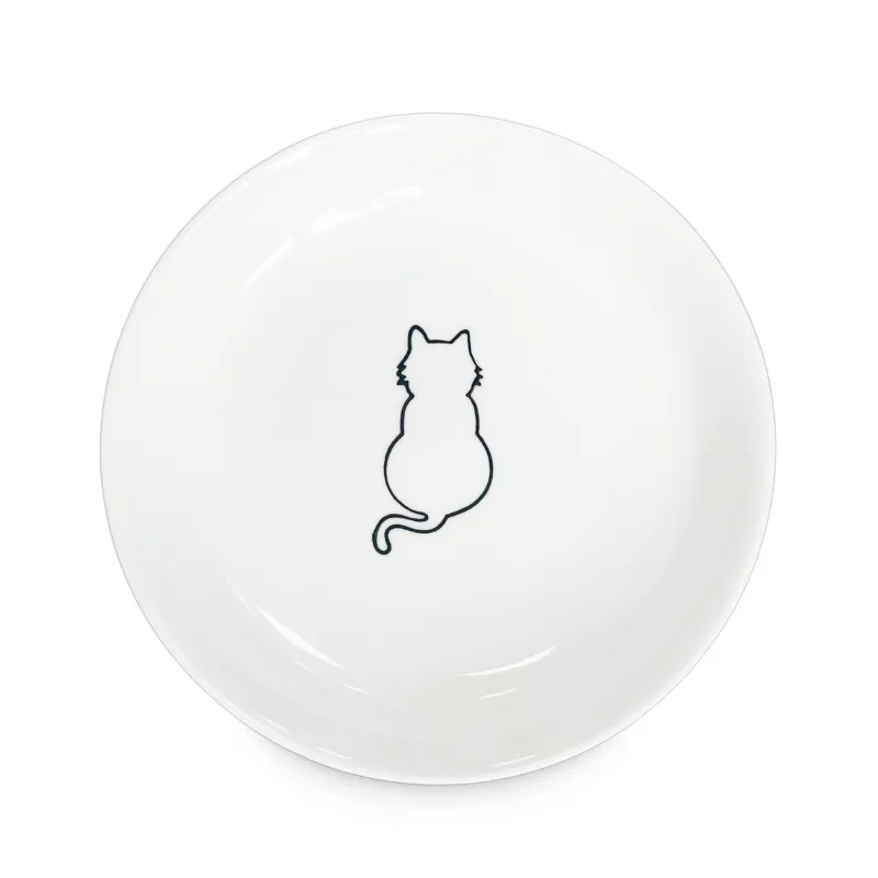 Миска керамическая белая с рисунком "Кошка"