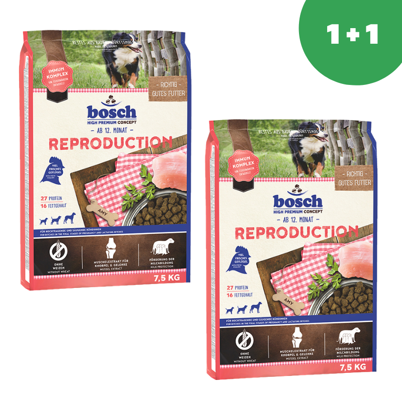 Bosch Reproduction для кормящих и беременных собак 7.5кг*2шт