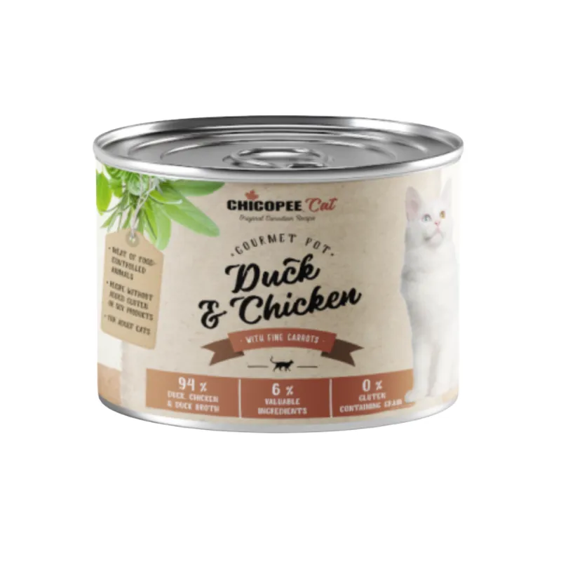 Чикопи Эдалт Утка и цыпленок с морковью (195 г) консервы для котов