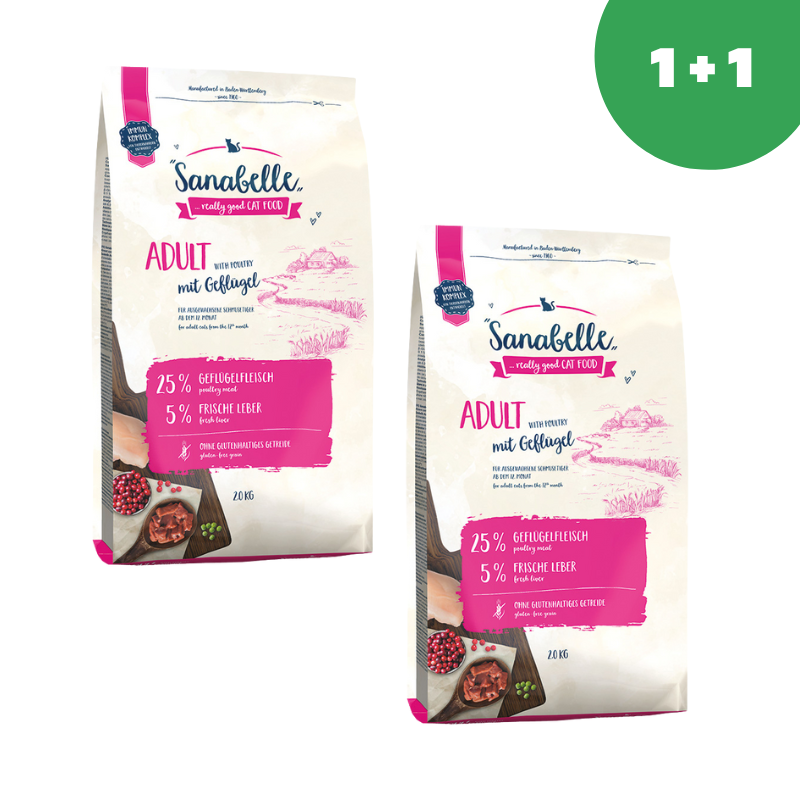 Sanabelle Adult with poultry (Санабелль Эдалт с птицей ) - корм для кошек 2кг*2шт