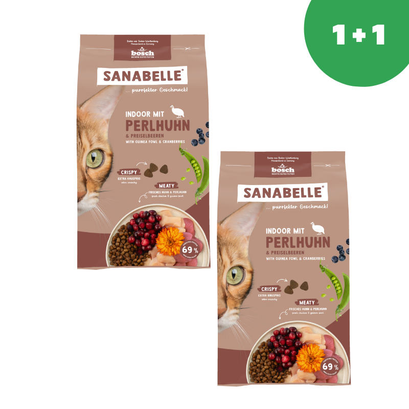 Sanabelle Indoor mit Perlhuhn & Preiselbeeren ( Индор с цесаркой), 0,4кг* 2шт