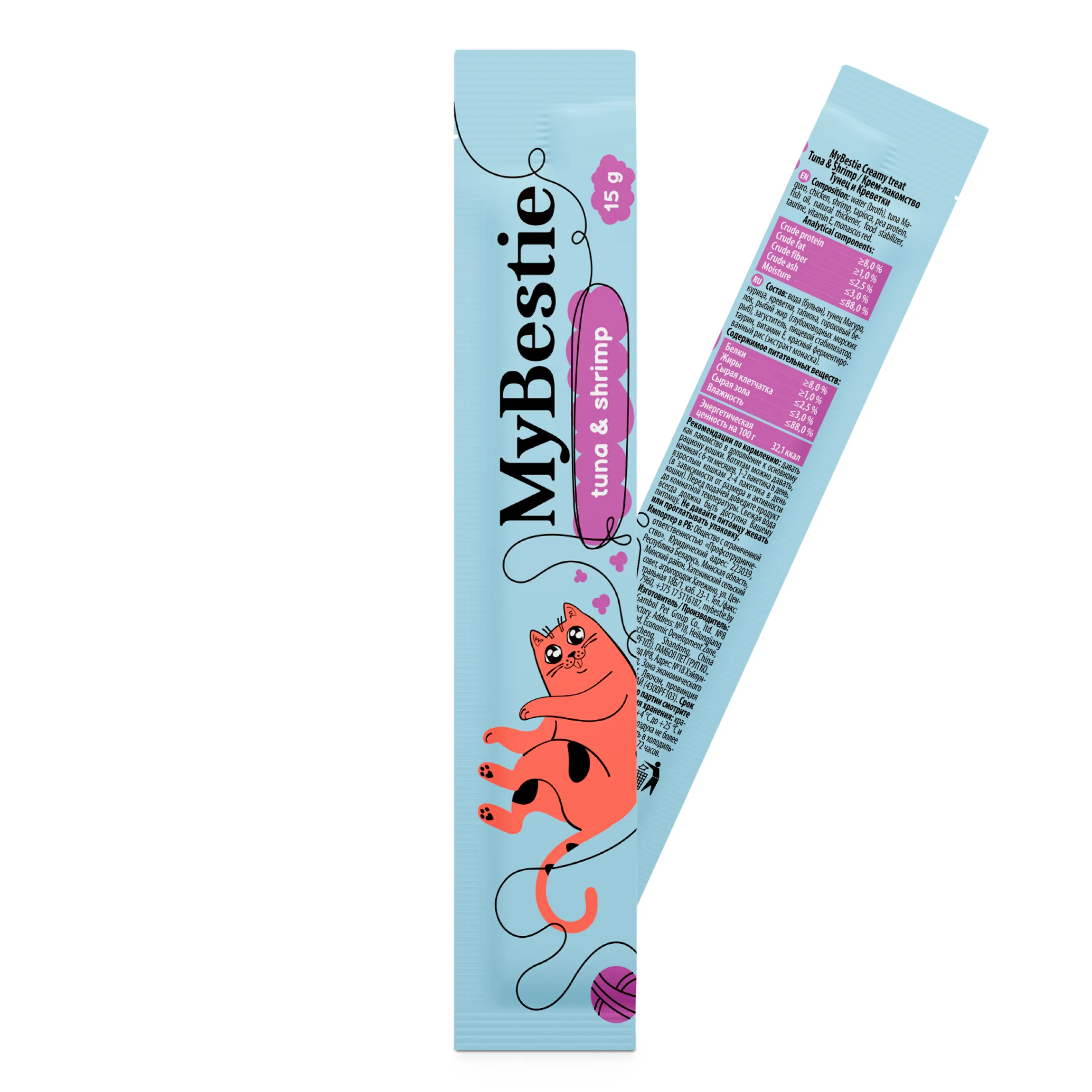 МайБести Крем-Лакомство в стиках Тунец и Креветки