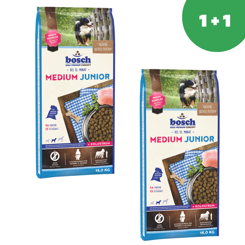 Bosch Medium Junior для щенков средних пород до года 15кг*2шт