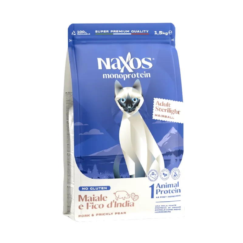 NAXOS Adult STERILIGHT HAIRBALL Pork and Prickly Pear (Свинина с Опунцией)