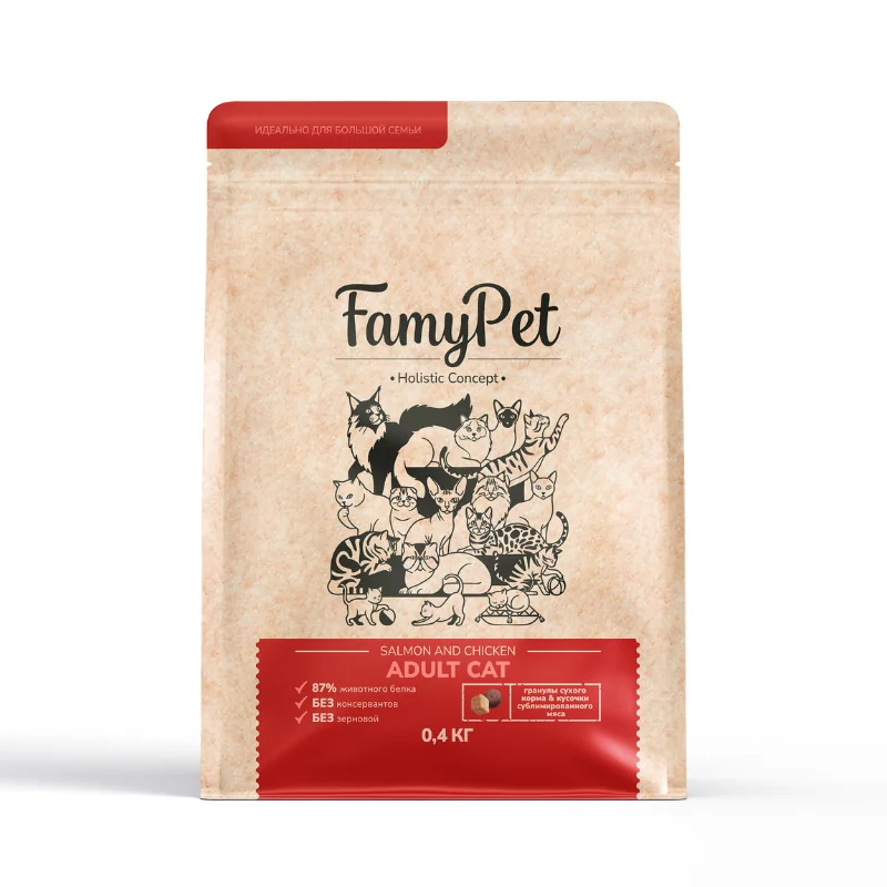 FamyPet Holistic Эдалт Лосось с Курицей