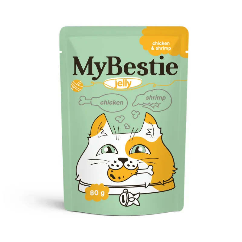 МайБести Пауч мясо Курицы и Креветки в ЖЕЛЕ