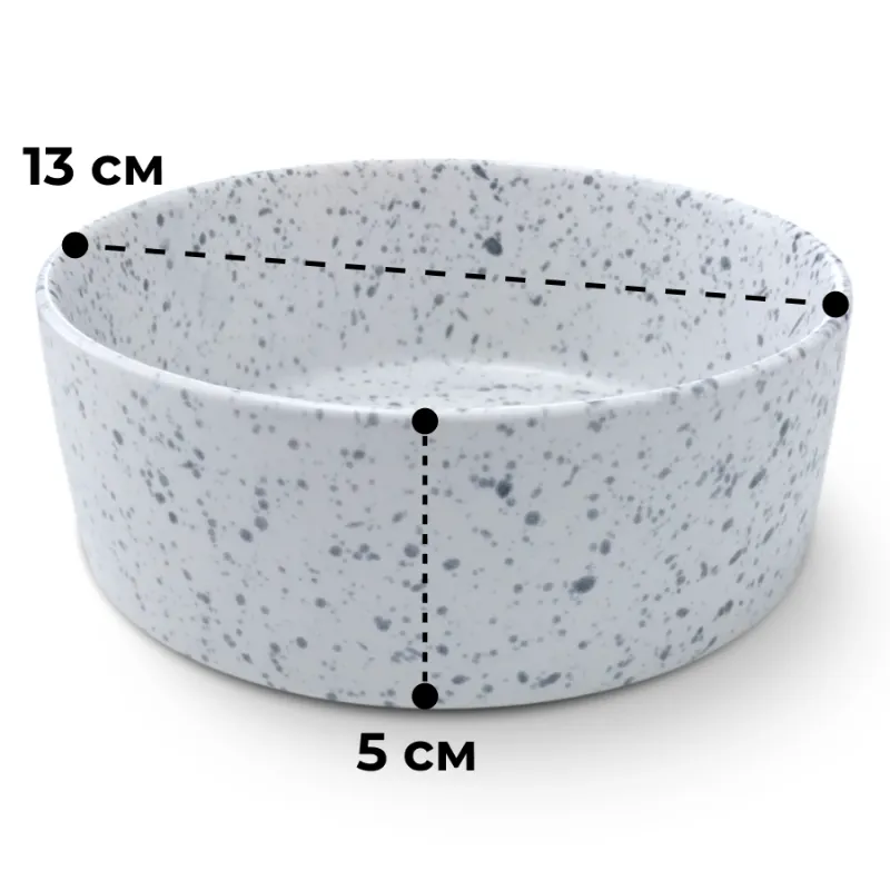 Миска керамическая БЕЛАЯ В КРАПИНКУ (0.4л)