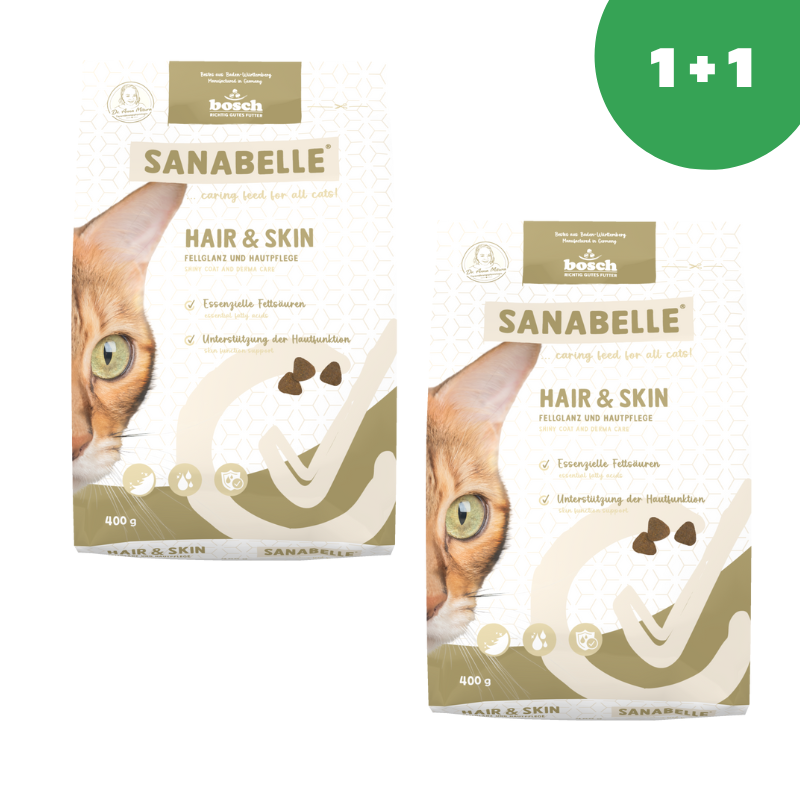 Sanabelle Hair & Skin (Санабелль Хэа Скин) - корм для здоровой шерсти и кожи 0.4кг*2шт